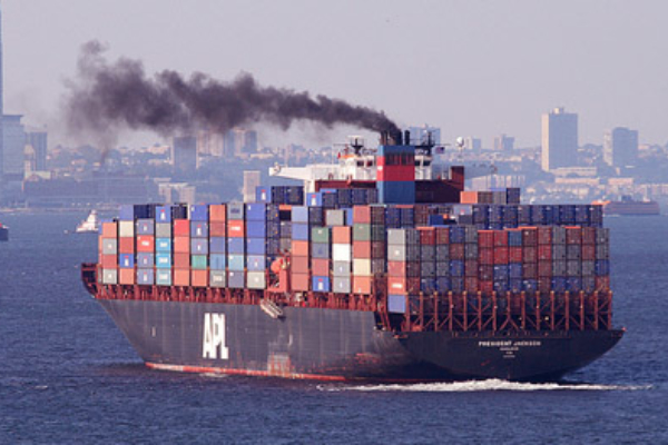 Container Ship Smoke