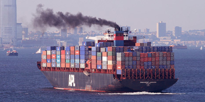 Container Ship Smoke
